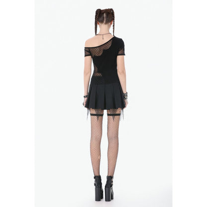 Dark in Love Punk Mesh Layered Skort Shorts