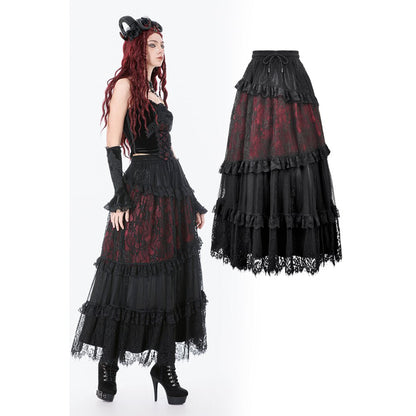 Dark in Love Dark Spliced Lace Maxi Skirt