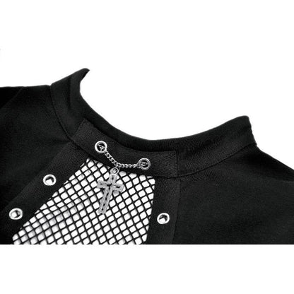 Dark in Love Punk Coffin Mesh Panel Top