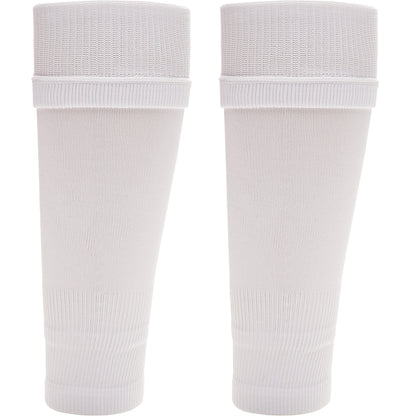 Adults White Football Leg Sleeve Socks Compression Support Fits Over Shin Pads Breathable & Secure for Training Running by Sock Stack