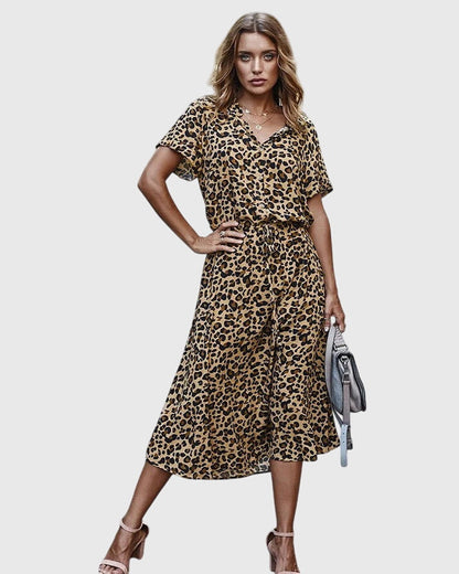 Amber - Printed V-Neck Dress