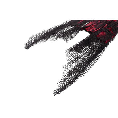 Dark in Love Bellatrix Red & Black Mesh Asymmetrical Dress