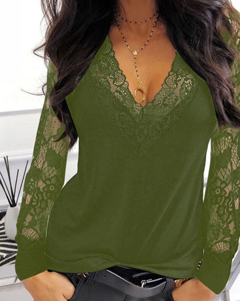 Aretha - Lace Sleeve Shirt