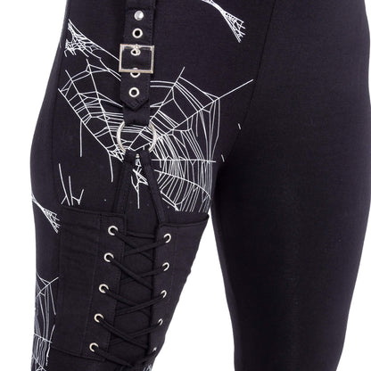 Heartless Arhana Spiderweb Leggings with Lace Up Feature