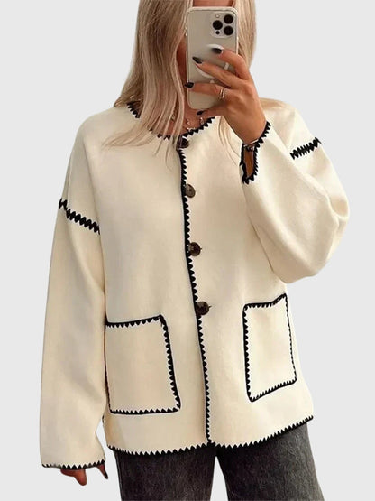 Aubrey | Cozy Contrast Cardigan