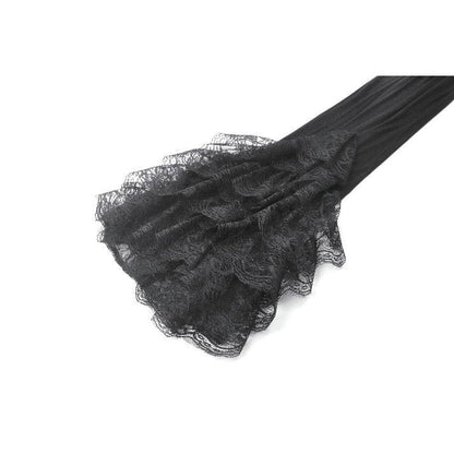 Dark in Love Goth Flare Leggings with Lace Frills