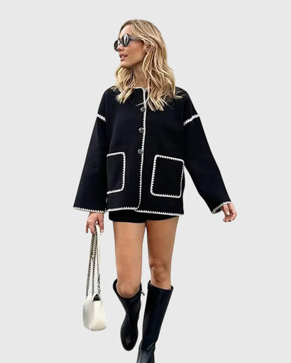 Aubrey | Cozy Contrast Cardigan