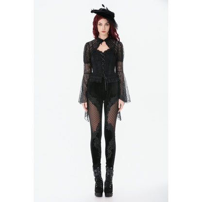 Dark in Love Gothic Velvet Mesh Patchwork Leggings