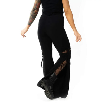 Innocent Lifestyle Ladies Birdie Long Leg Flared Trousers in Black