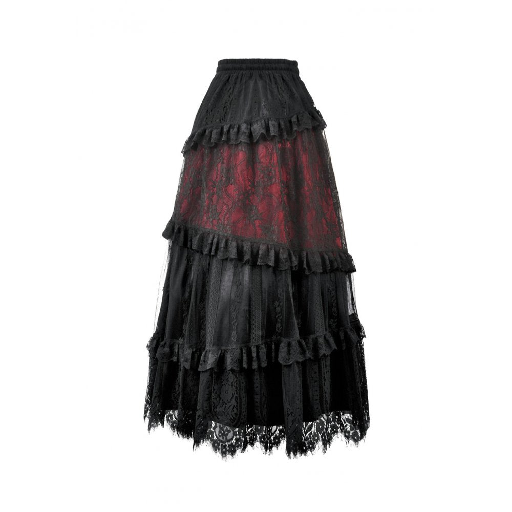 Dark in Love Dark Spliced Lace Maxi Skirt