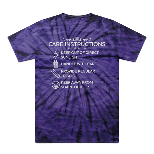 Care Instructions | White Print Tonal Spider Tie-Dye T-Shirt