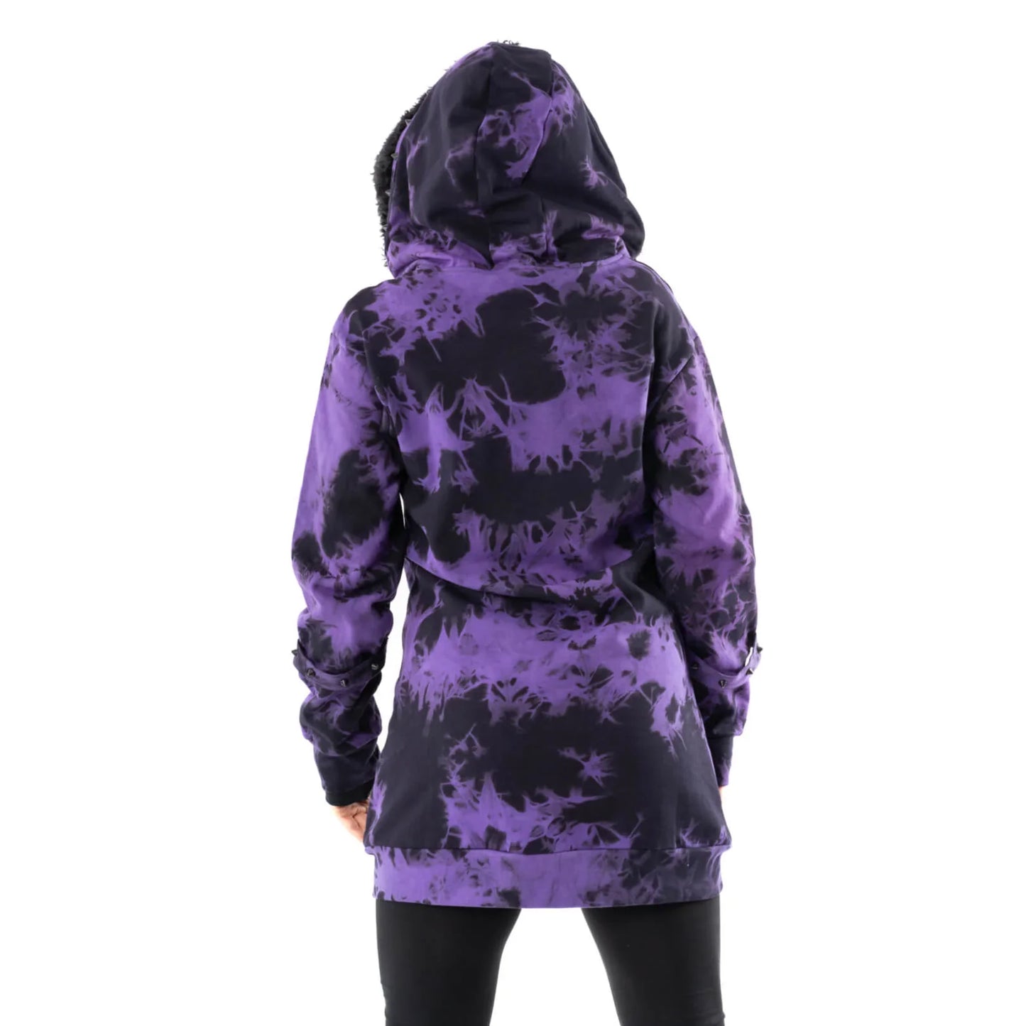 Heartless Catriona Black and Purple Tie Dye Hooded Jacket