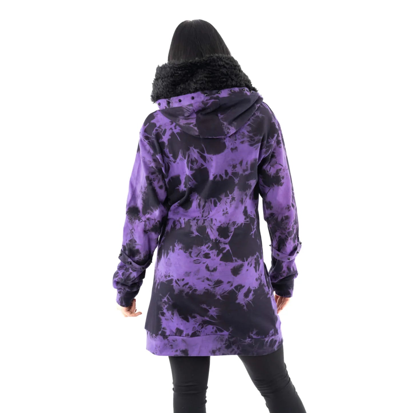 Heartless Catriona Black and Purple Tie Dye Hooded Jacket