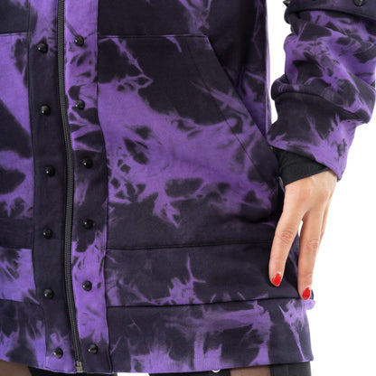 Heartless Catriona Black and Purple Tie Dye Hooded Jacket