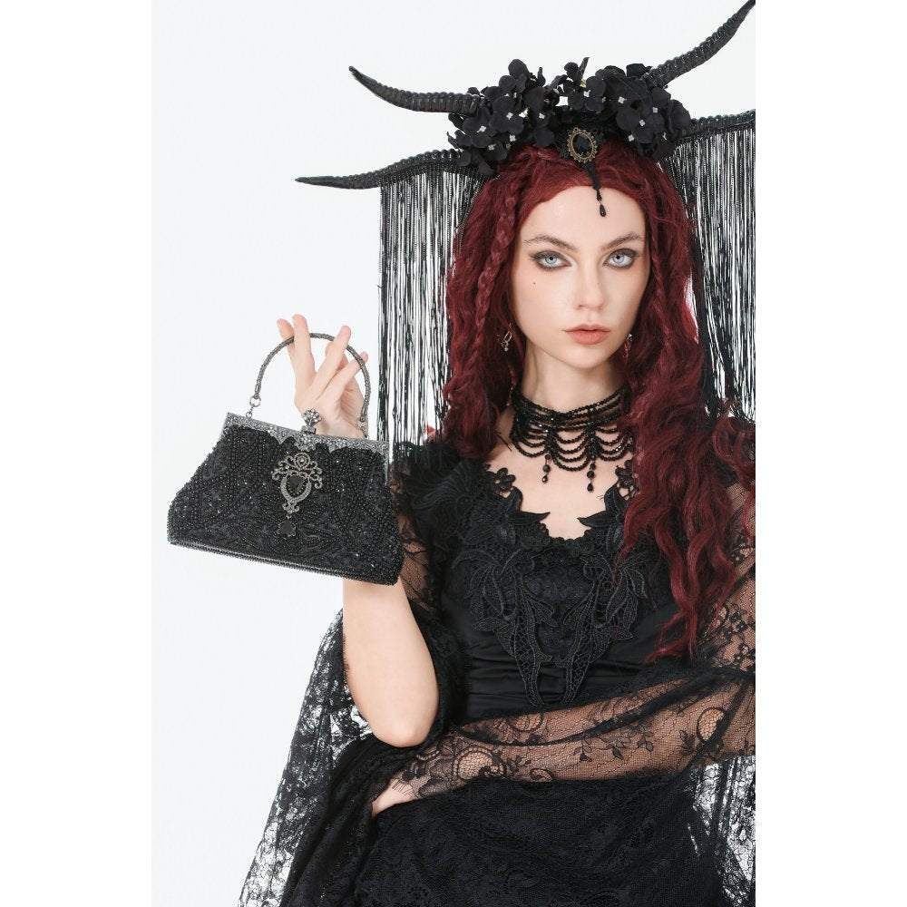 Dark In Love Celestine Vintage Beaded Gilded Evening Bag