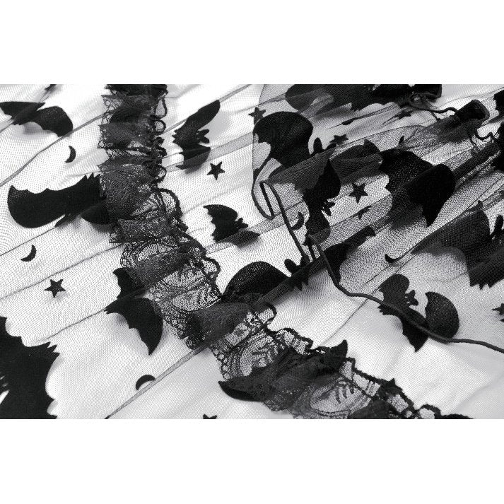 Dark in Love Morwenna Bat Mesh Layered Goth Mini Dress