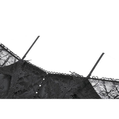 Dark in Love Morgana Gothic Off-Shoulder Lace Hem Dress