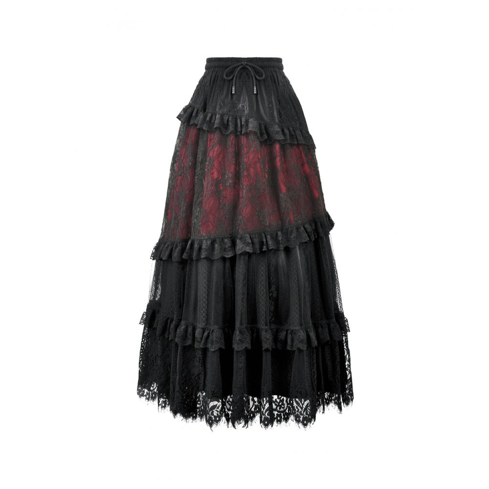 Dark in Love Dark Spliced Lace Maxi Skirt