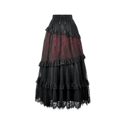 Dark in Love Dark Spliced Lace Maxi Skirt