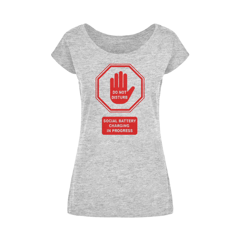 Do Not Disturb - Red Print Wide Neck Womens T-Shirt
