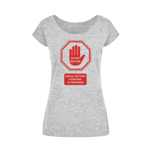 Do Not Disturb - Red Print Wide Neck Womens T-Shirt