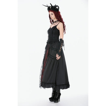 Dark in Love Black Lace Court Lace-Up Camisole