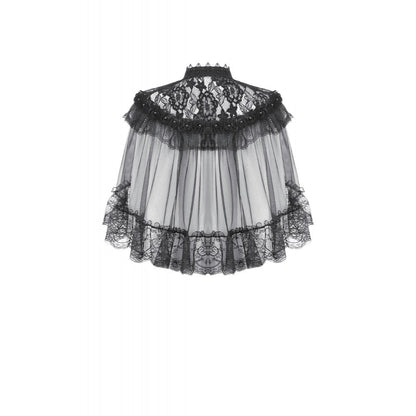 Dark in Love Morwenna Gothic Lace Ruffle Capelet