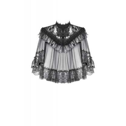 Dark in Love Morwenna Gothic Lace Ruffle Capelet