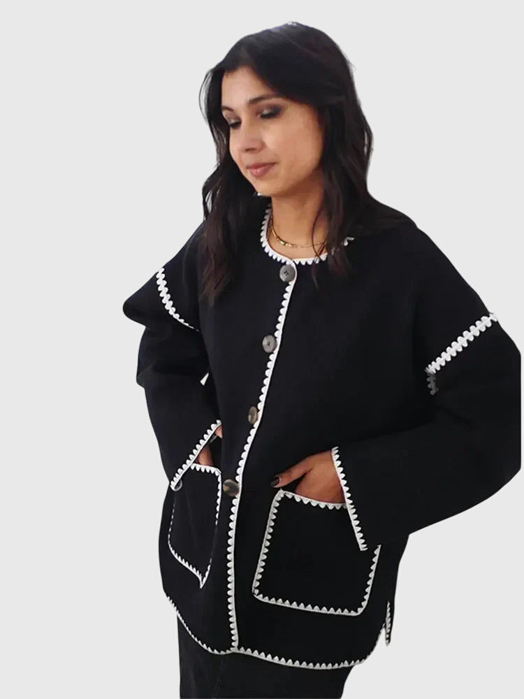 Aubrey | Cozy Contrast Cardigan