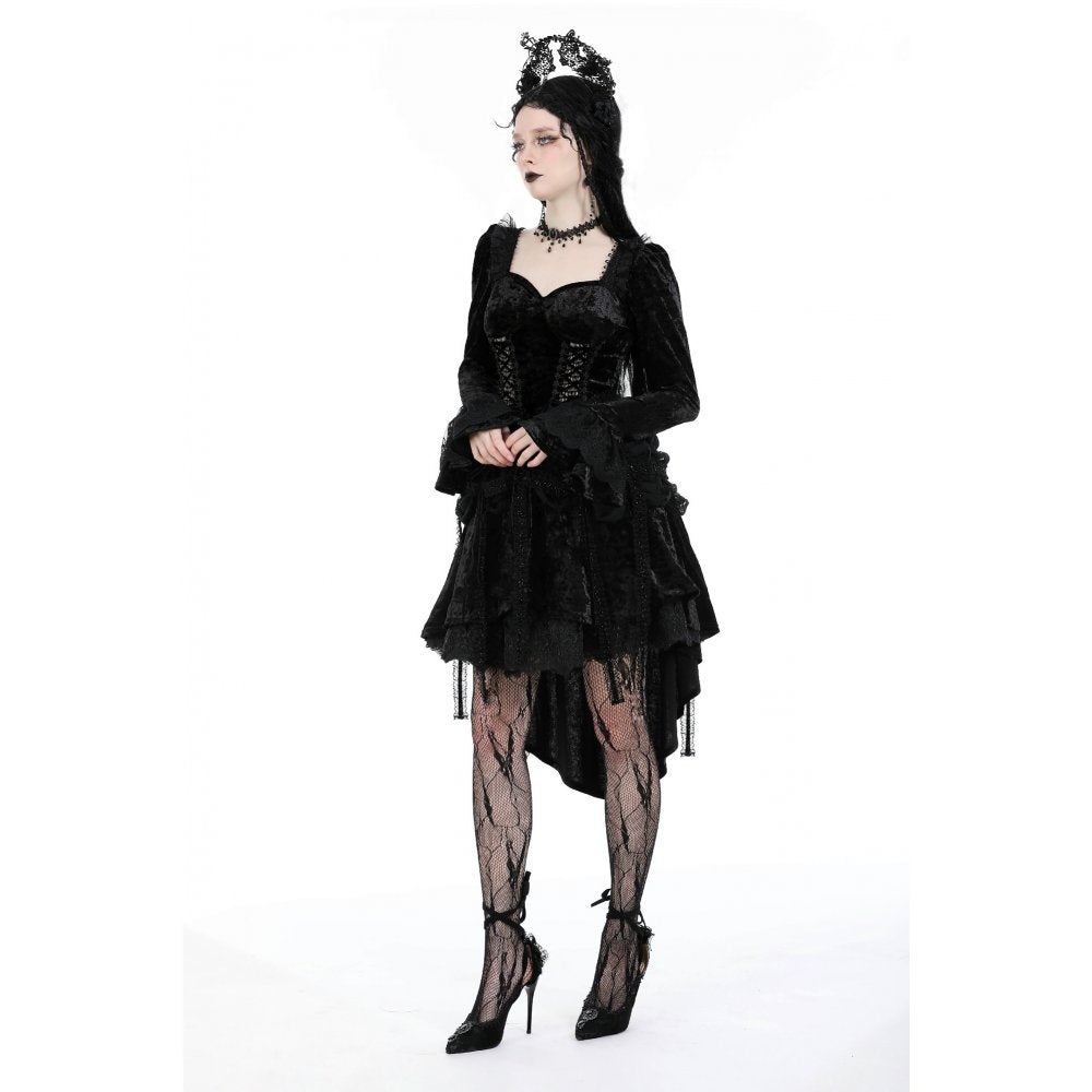 Dark in Love Seraphina Velvet Lace Goth Dress