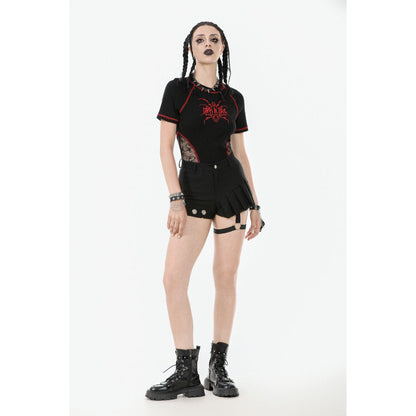 Dark in Love Gwen Pleated Garter Shorts