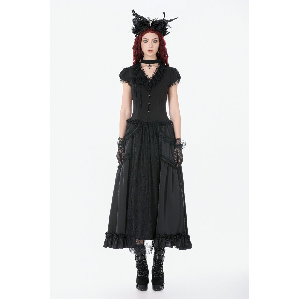 Dark in Love Belladonna Floor-Length Goth Skirt