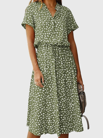 Amber - Printed V-Neck Dress