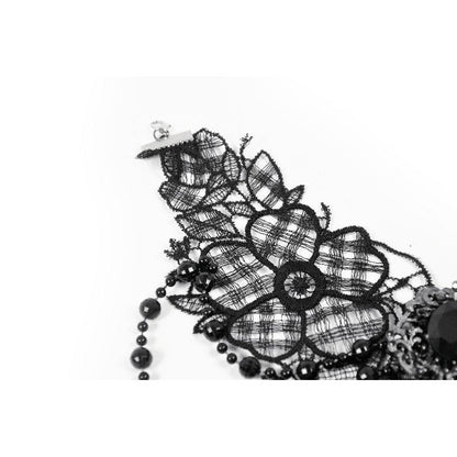 Dark in Love Lysandra Butterfly Lace Beaded Collar