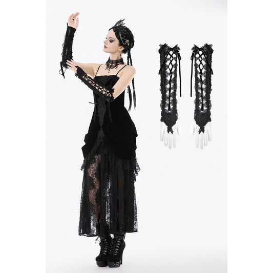 Dark in Love Erzebeth Lace-Up Gothic Arm Warmers