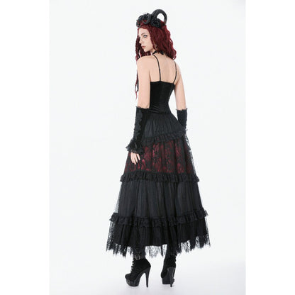Dark in Love Dark Spliced Lace Maxi Skirt