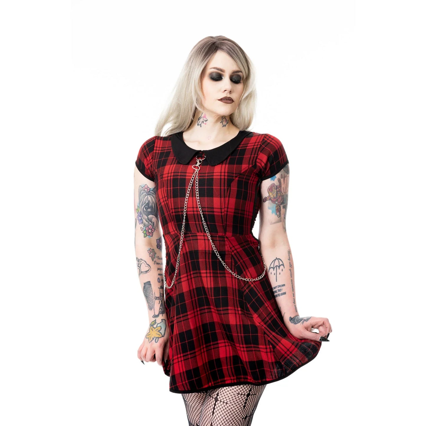 Heartless Ebbani Black and Red Check Dress