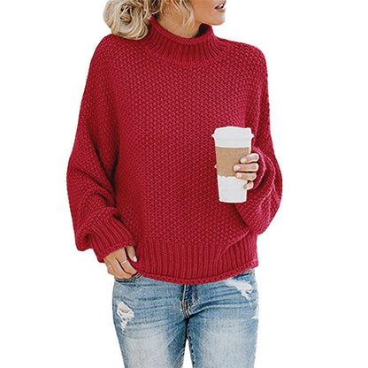 Eda - Exclusive Knitted Jumper With Stylish Roll Neck For True Cosy Comfort