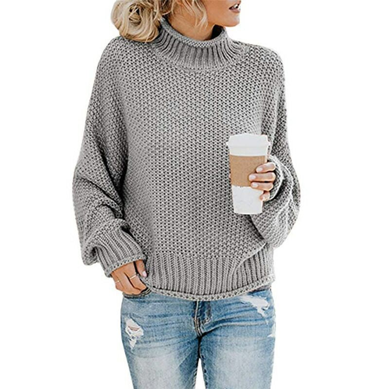 Eda - Exclusive Knitted Jumper With Stylish Roll Neck For True Cosy Comfort