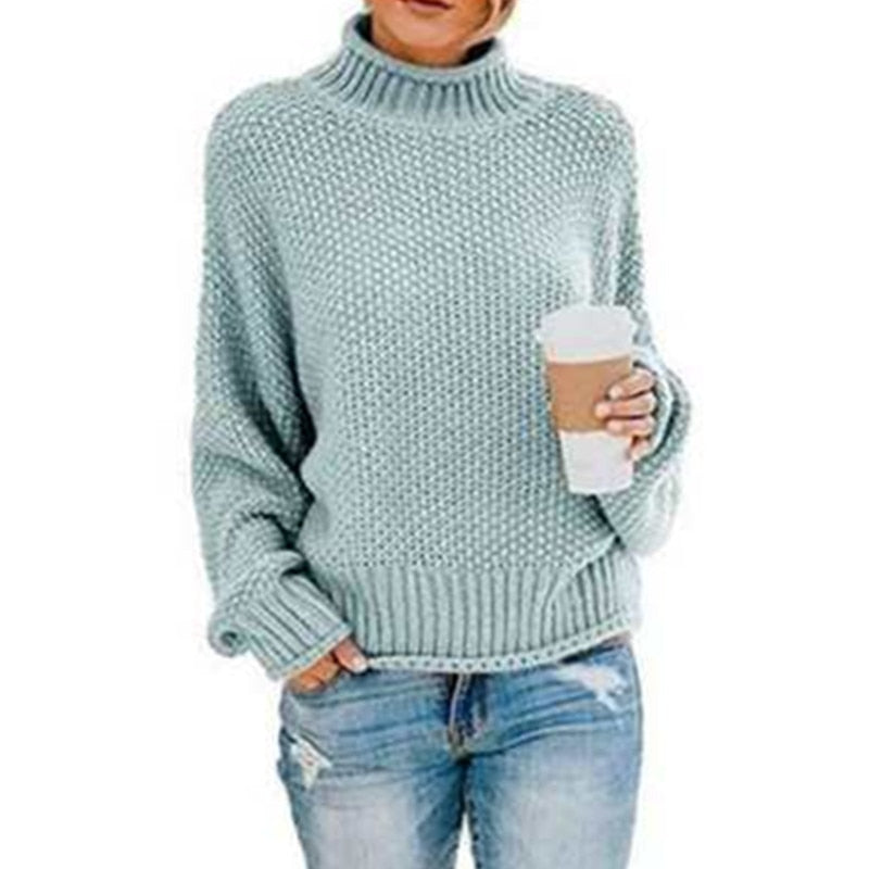 Eda - Exclusive Knitted Jumper With Stylish Roll Neck For True Cosy Comfort