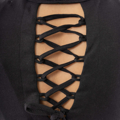 Innocent Lifestyle Emerson Hooded Cardigan with Cut Out Lace Up Feature