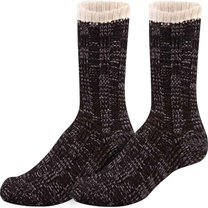 Extra Warm Men's Thermal Chunky Slipper Socks with Non Slip Grips Sherpa Fleece Lining Ideal for Home Lounging and Cold Weather UK 6-11 EU 39-46 Black Grey by Sock Stack