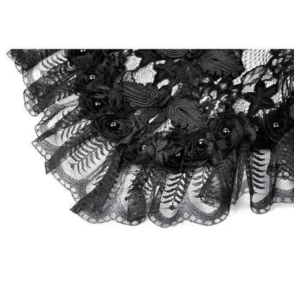 Dark in Love Morwenna Gothic Lace Ruffle Capelet