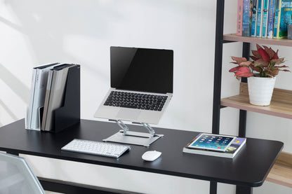 ProperAV Aluminium Construction Fully Adjustable Laptop or Tablet Stand - Silver