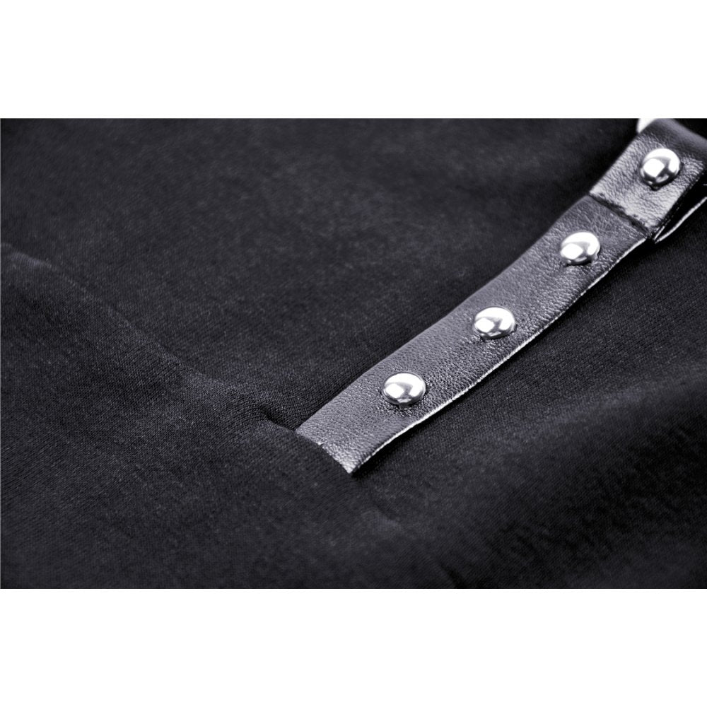 Dark in Love Enyo Mesh Strap Goth Halter Top in Black