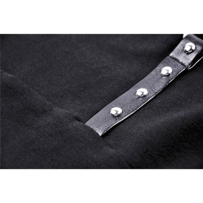 Dark in Love Enyo Mesh Strap Goth Halter Top in Black