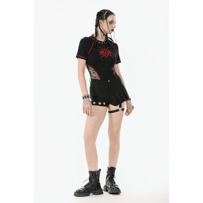 Dark in Love Gwen Pleated Garter Shorts
