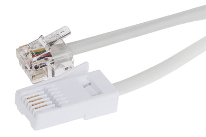 Maplin RJ11 to BT Plug BT- 431A Telephone Modem Cable - White, 3m