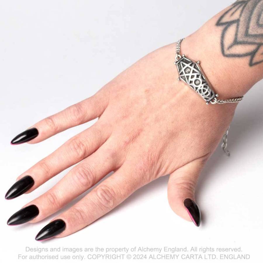 Alchemy Gothic Hex Coffin Bracelet