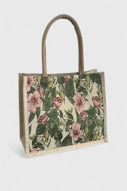 Taila Jute Bag with Floral Print and Eco-Friendly Design